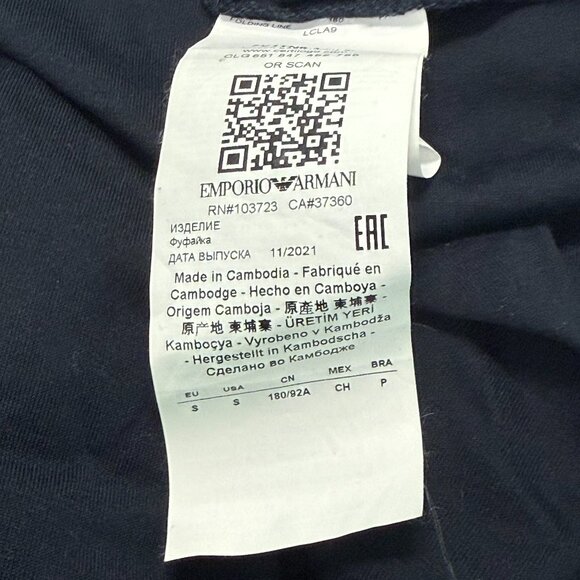 Emporio Armani eagle logo t-shirt in black size s. - Picture 7 of 7